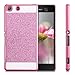 kwmobile Hard case Design glitter rectangle for Sony Xperia M5 in dark pink white