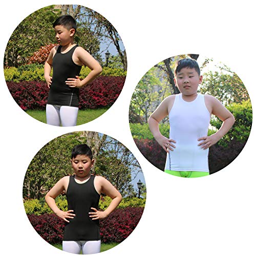 Youth Boys' Compression Vest Athletic Sleeveless Undershirt Cool Dry Tank Top - Thumbnail 5