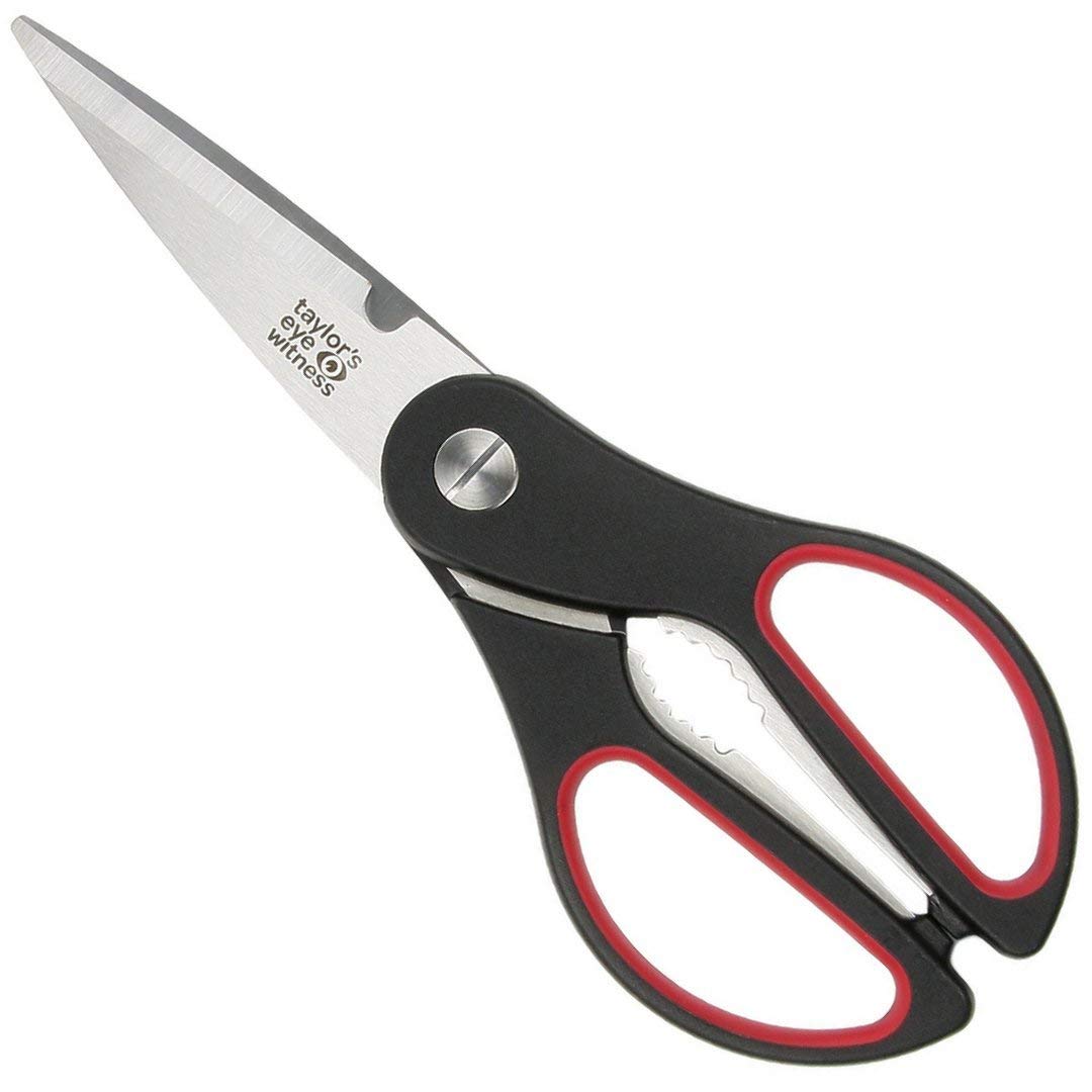 Heavy Duty Kitchen Scissor Shears - Large, Strong, Soft Grip, Dishwasher Safe, Multi-purpose, Utility Food Cooking Snips, Bottle Opener & Special Flower Stem Cutting Feature. 23cm/9”
