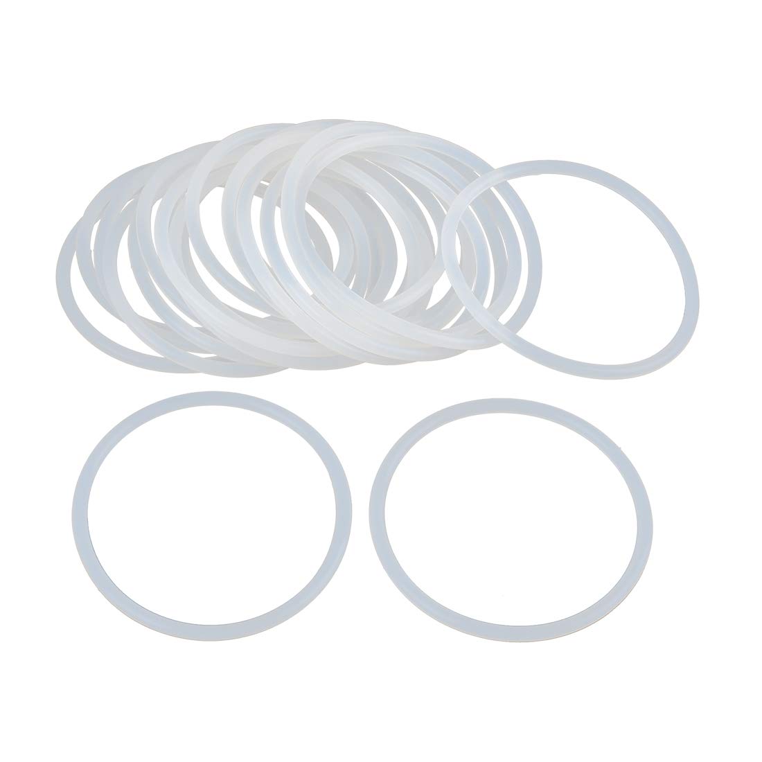 Photo 1 of X AUTOHAUX Silicone O-Rings, 60mm OD 53.8mm ID 3.1mm Width VMQ Seal Gasket for Compressor Valves Pipe Repair, White, Pack of 20