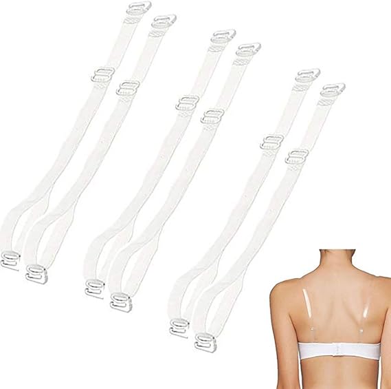 Amazon Co Jp Admireme 3ペアレディーズ ブラストラップ 透明 クリアー シリコン 肩紐 ブラストラップ半透明クリアー シリコン 調整可能な下着との素敵な女の子透明ストラップ見えないブラジャーのストラップ 服 ファッション小物
