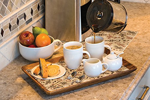S&T 591601 Coffee & Java Maker Mat, 12" x 18", Coffee Bean Print