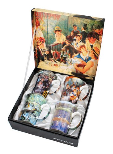 Click Here to See More Images 4 Renoir Classics Coffee or Tea Mugs in a Matching Gift Box and 6 Tea Bags, Bundle 2 Items