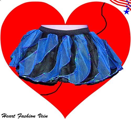 Blue Black Sequins Twister Two Tone Tutu Skirt Halloween Bumble Bee Queen