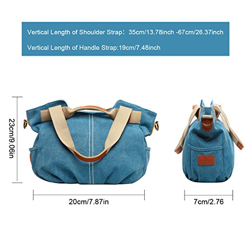 Eshow Women Canvas Shoulder Bag Hobo Handbags and Purse Cross-Body Bag Messenger Bag Travel mom bag for women
