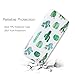 iPhone 6 Case, iPhone 6s Case for Girls, White Green Cactus Women Best Protective Cute Clear Slim Fit Heavy Duty Shockproof Glossy TPU Soft Rubber Silicone Cover Phone Case for iPhone 6s / iPhone 6