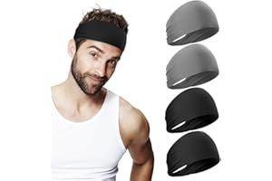 MYKURS Sports Headbands for Men, Moisture Wicking Workout Headbands for Women, Sweat Bands Hairband for Yoga, Running, Fitnes