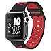 Band Compatible Apple Watch 44mm 42mm, Alritz Silicone Sport Strap Replacement for Apple Watch Series 4/Series 3/Series 2/Series 1/Nike+, Black Red