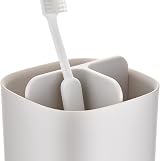 Joseph Joseph Easy-Store Toothbrush Holder Caddy Bathroom Storage Matt Ecru view 3