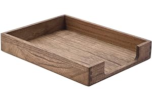 Kirigen Wood Letter-Size Tray Single-Tier(TP-DBR)- Wooden Tones Collection Front-Load Documents Tray for Office Desktop Organizer - Desk Magazine, File, Folder, Paper Holder Drak Brown