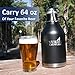 Yukon Growlers Premium Insulated Stainless Steel Growler - Keep Your Beer Cold and Carbonated for 24 Hours in This Double-Walled Vacuum Growler with Swing-Top Lid and Handle for Easy Pouring - 64 oz