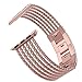 Glebo Flexible Loop Band Compatible with Apple Watch Band 42mm 44mm Women, Stainless Steel iWatch Band Bracelet Straps Accessories for Apple Watch Band 44mm Series 4, 42mm Series 3 2 1, Rose Gold