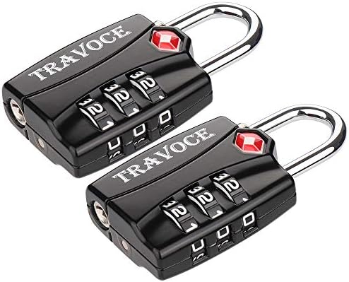 TravoceTSA Approved Luggage Locks, Travel Locks Which Also Work Great as Gym Locks, Suitcase, Backpack and More, 1,2,4 & 6 Pack
