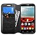 Fierce 2 7040T, Pop Icon A564C Case - Wydan (TM) Credit Card Leather Wallet Style Case Cover For Alcatel One Touch Fierce 2 7040T - Black w/Wydan Stylus Pen and Clear Screen Protector Film