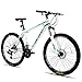 Hiland 26 Inch Mountain Bike Aluminum MTB Bicycle with 17 Inch Frame Kickstand Disc-Brake Suspension Fork Cycling Urban Commuter City Bicycle White Greenthumb 1
