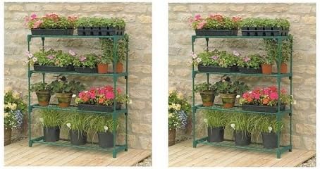 Gardman R691 4-Tier Greenhouse Staging, 35" Long x 11" Wide x 42" High (Discontinued by Manufacturer) (2-Pack)