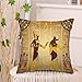 oFloral Egyptian Gods Throw Pillow Covers Ancient Egyptian Hieroglyphs Mythology Egypt Pharaoh Decorative Square Pillow Case 18