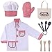 iPlay, iLearn Chef Role Play Costume, Cooking Dress Up Clothes, Kitchen Pretend Baking Play Set with Hat, Oven Mitt, Knife, for Ages 3, 4, 5, 6 Years Old Kids, Toddlers, Boys, Girls