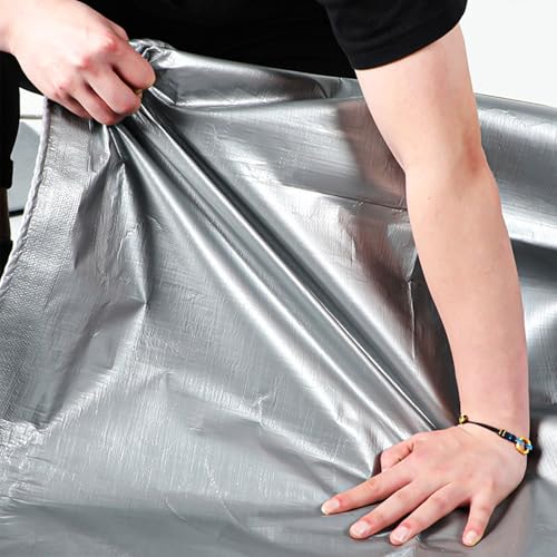 Waterproof and Heavy Duty Outdoor Polyethylene Tarpaulin 160 g/m² Frost and UV Resistant for Garden, Arbor, Camping, Furniture, Shed