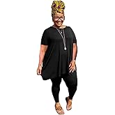 YeGine Women Plus Size 2 Piece Outfits Short Sleeve Top and Legging Pant Set Lounge Sets Tracksuit