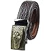 moonsix Dress Belts for Men,Business Ratchet Genuine Leather Belt with Automatic Buckle,Style 2 Coffee