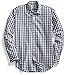 Goodthreads Men's Standard-Fit Long-Sleeve Gingham Poplin Shirt, Navy/White, Large