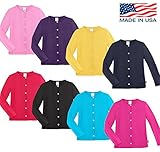 City Threads Girls Cardigan Button Down Sweater Cotton Back to School Made N USA