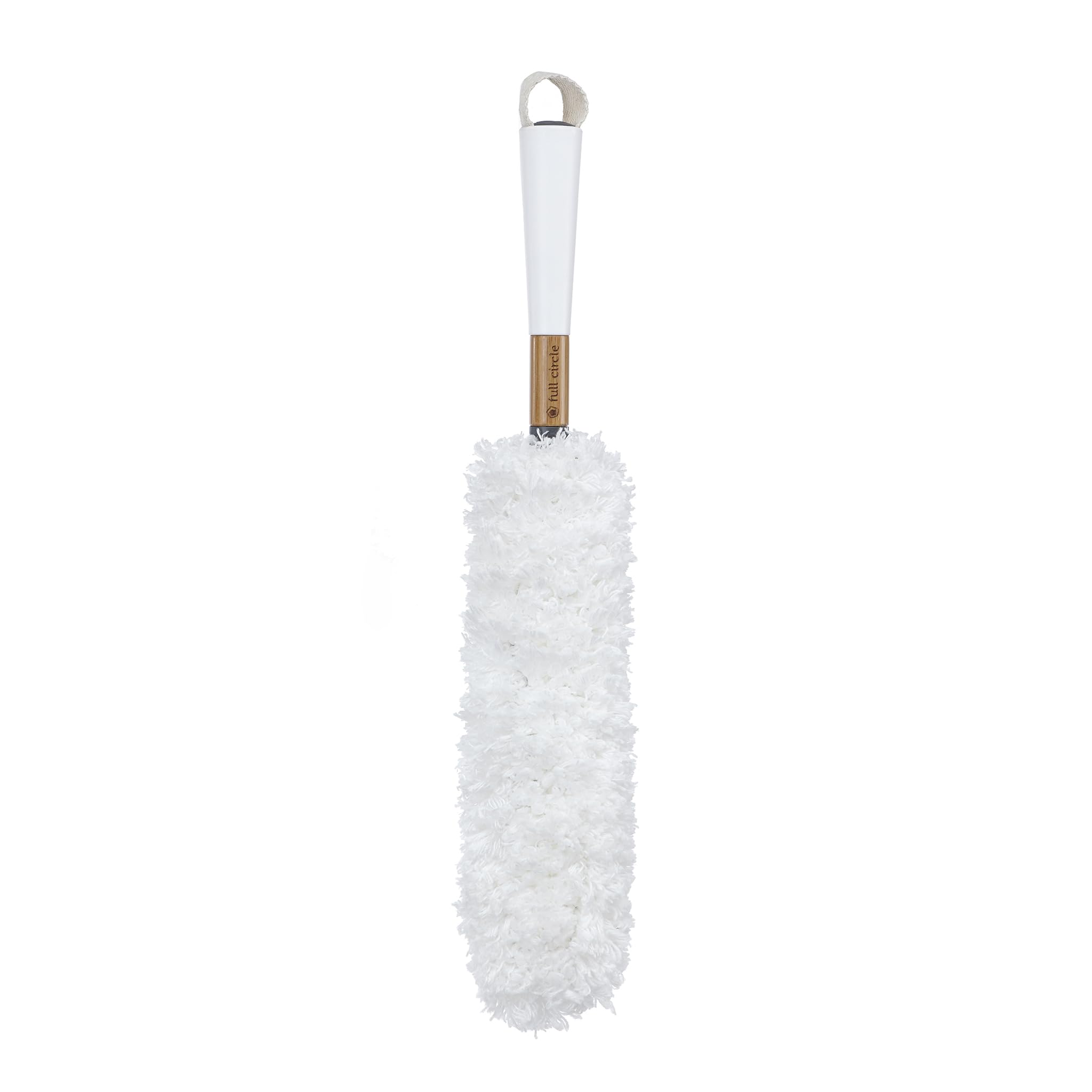 Full Circle Microfiber Duster with Machine Washable Head, White