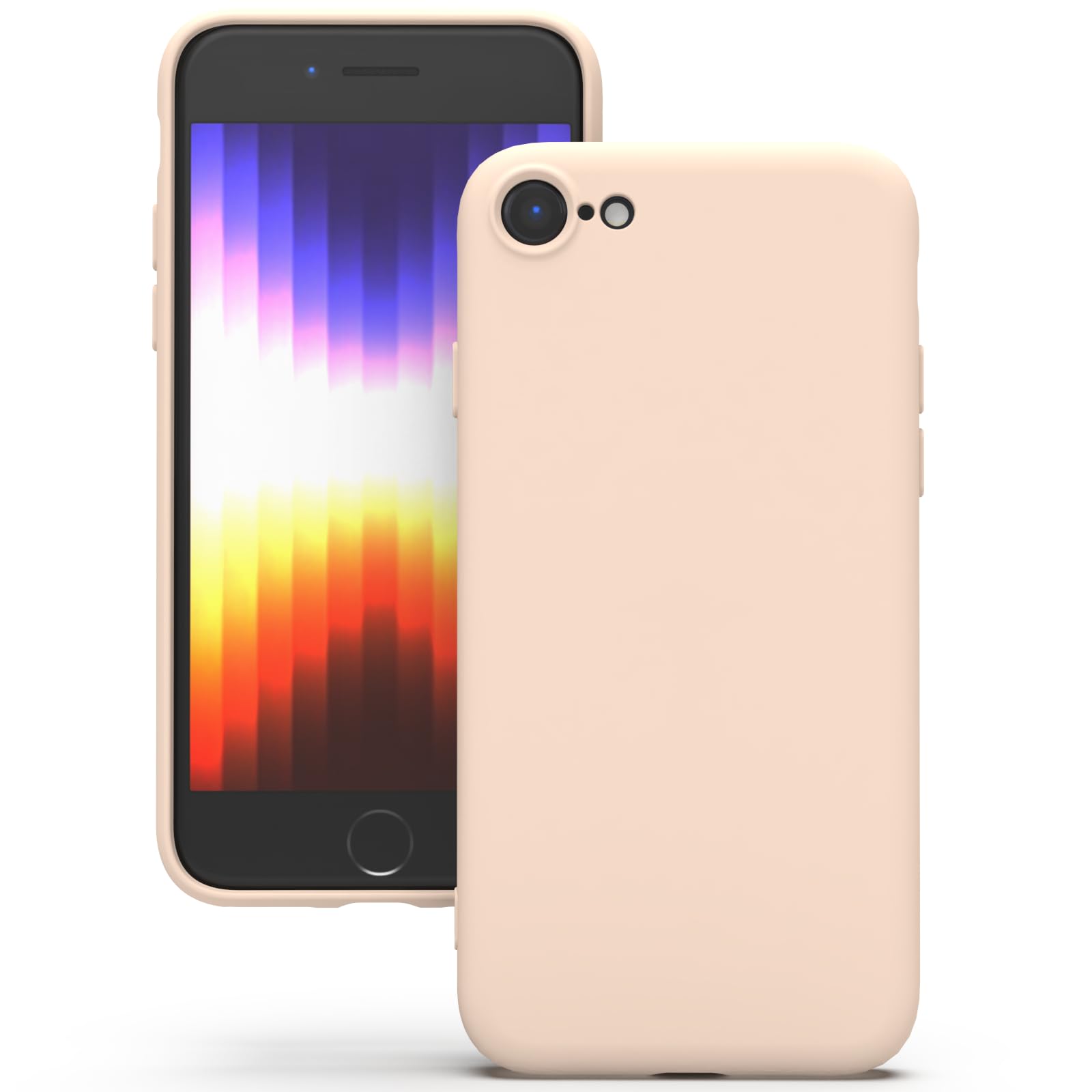 YATWIN Silicone Case for iPhone SE 2020/2022, iPhone 8/7, Soft-Touch, Shockproof, DustProof, Antiskid Apple Phone Cover for iPhone SE 2nd 3rd Generation - Light Pink — image 1