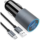 Micro USB Fast Car Charger Compatible for Samsung Galaxy S7/S6/Edge/Active/5/4, Note 5/4, J7/3/2, A10, Moto G5/4, Z2, LG Styl