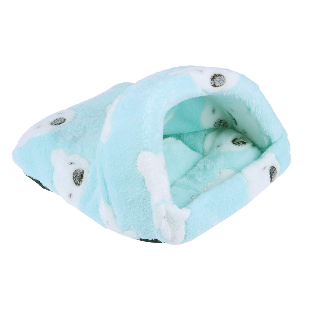 POPETPOP Hamster Sleeping Bag Guinea Pig Winter Warm House Bed Washable Cotton Hammock Small Animals Hanging Nest Cage for Rat Hedgehog Chinchilla (Big Size, Green)