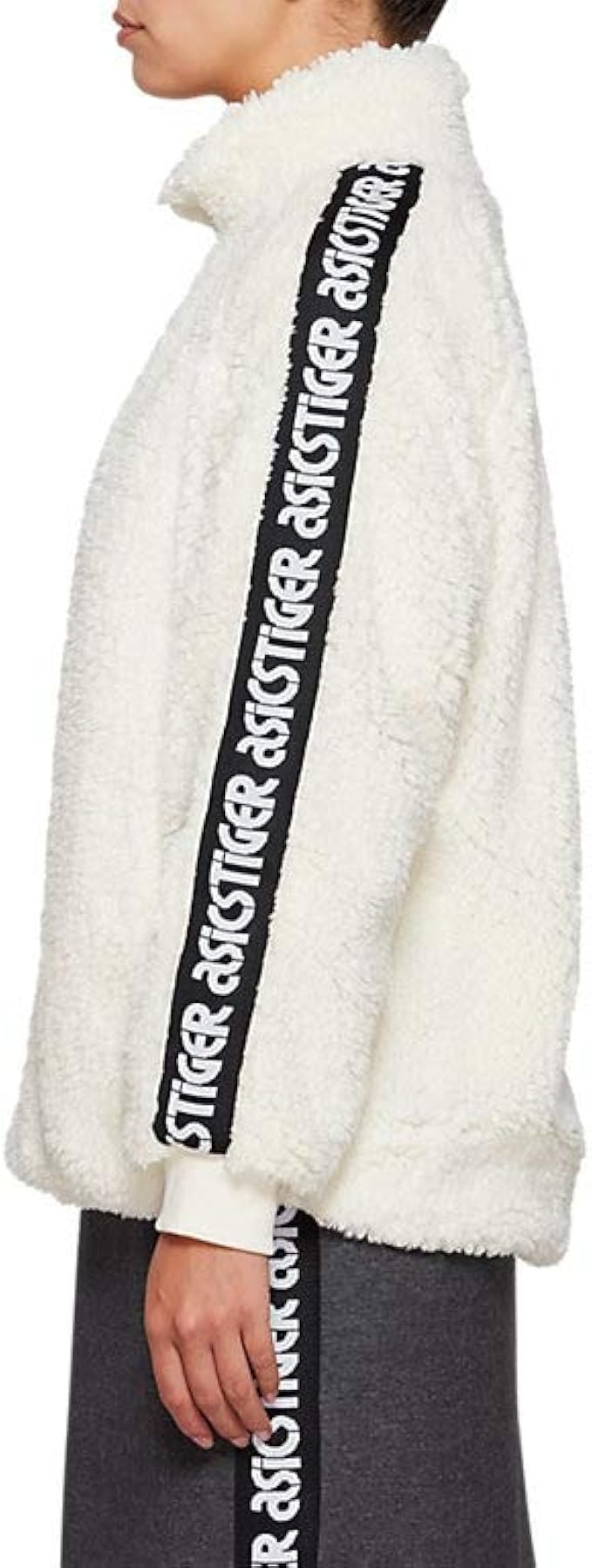 asics tiger logo tape long down jacket