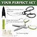Chefast Heavy Duty Kitchen Shears and Herb Scissors Set: Combo Kit of Stainless Steel Food Scissors, 5-Blade Herb Cutter, and Two Jute Bags - Great for Meat, Poultry, Garden, Cooking and Crafts