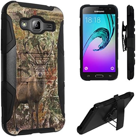 Galaxy J3 Case, DuroCase ® Hybrid Dual Layer Combat Armor Style Kickstand Case for Samsung Galaxy J3 SM-J320 (Released in 2016) - (Hunter Deer Camo)