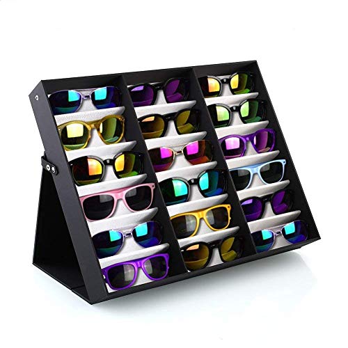 Youzpin Eyeglasses Storage Dust-Proof Display Box,Sunglasses Display Case Folding Lid Stand Holder Tray Case,Glasses Jewellery and Watches Storage Display Container~8 Grid - Thumbnail 5