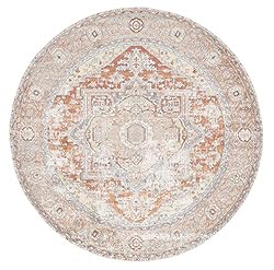 SAFAVIEH Aria Collection 6'7" x 6'7" Round Rust