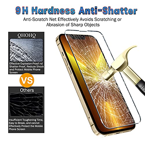 QHOHQ 3 Pack Screen Protector for iPhone 13 Pro 6.1 Inch with 3 Pack