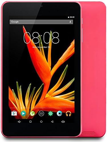 Alldaymall Tablet with 64 bits Quad Core CPU, 7'' HD 1920x1200 IPS Display, Android 5.1 Lollipop, 1GB RAM 16GB Flash, Wi-Fi, Bluetooth, Dual Camera - Pink