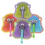 Kicko 10 Inch Folding Monster Paper Fan - 12 Pieces of Accordion Style Assortment - Perfect for Halloween, Festival, Birthday, School Events, Party Favor and Supply