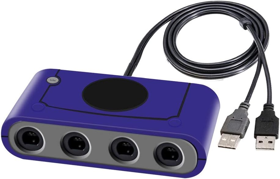 Joytorn Gamecube Controller Adapter for Super Smash Bros Switch,Gamecube Controller Compatible with Wii U Switch and PC,4 Ports - Plug & Play,Support Turbo Function-Purple