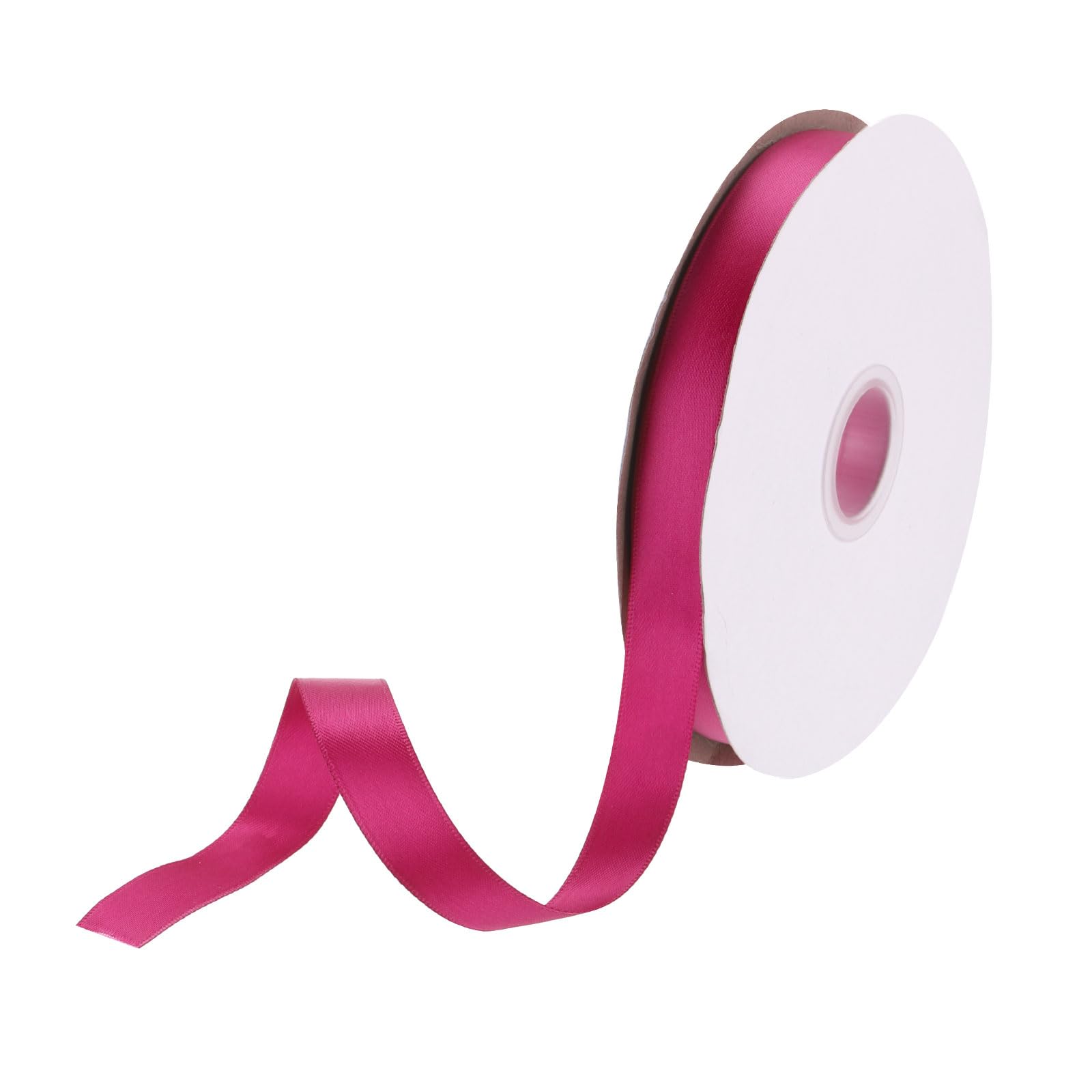 DMiotech 15mm Satin Ribbon 46m/150ft Thin Double Face Fabric Grosgrain Ribbon for Gift Wrapping Floral Hair Flower Bouquet, Rose Red