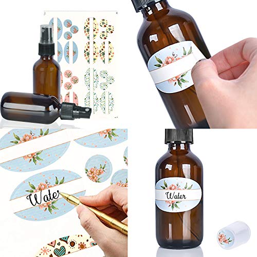 image for STARSIDE 12 Pack 2oz 60 ml Amber Glass Spray Bottles with Fine Mist Sp