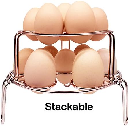 AukeyStar 2 pack Stainless Steel Stackable Egg Steamer Rack for Instant Pot Accessories ,Stackable Steam Rack for Pressure Cooker Accessories (2 Pack)