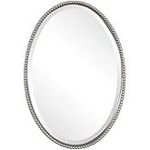 Uttermost Sherise Brushed Nickel 22" x 32" Oval Wall Mirror