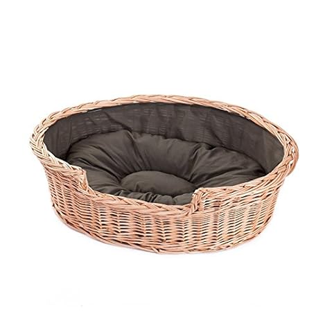 e-wicker24 Hundekorb aus Weide, Korb, honiggelb 80 x 60 x 26 cm