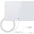 1byone 50 Miles Amplified HDTV Antenna with Creative Adjustable Amplifier Booster USB Power Supply To Boost Signal and 20 Feet Coaxial Cable, Shiny Antenna