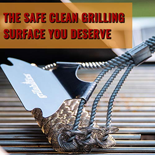 Grillaholics Safe Grill Brush & Scraper - Best Rated Bristle Free Grill Brush in BBQ Grilling Accessories - Thumbnail 5