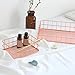 Caveen Metal Wire Mesh Basket Copper Rose Gold Basket For Office Bathroom Bedroom Essential Oil Storage Makeup Brushes Organizer Medium