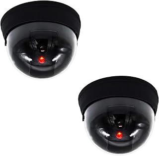 2X LED Kamera Dummy Fake Überwachungskamera Kamera Atrappe Überwachung Dome Täuschend Echt Sicherheitskamera Haus Sicherheit Security Indoor Outdoor