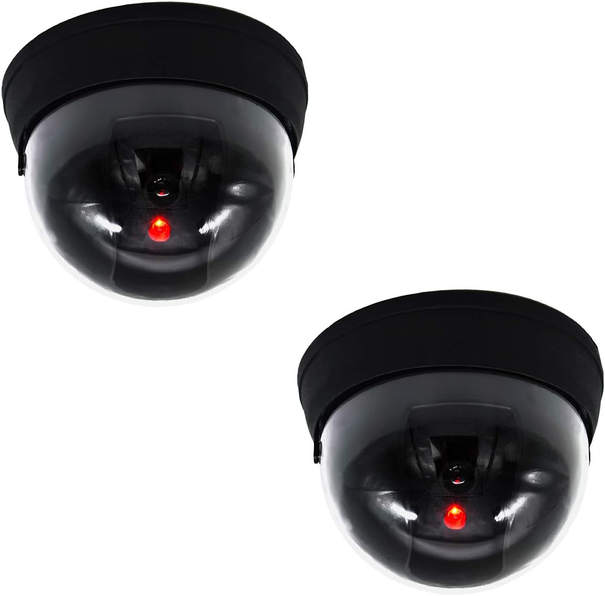 2X LED Kamera Dummy Fake Überwachungskamera Kamera Atrappe Überwachung Dome Täuschend Echt Sicherheitskamera Haus Sicherheit Security Indoor Outdoor